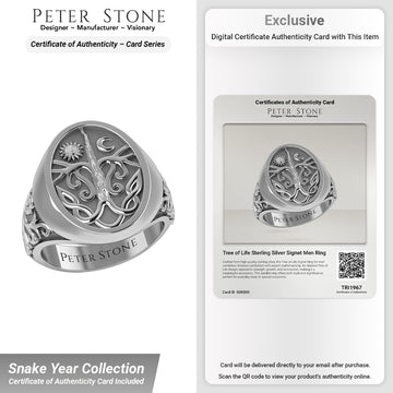 Tree of Life Sterling Silver Signet Men Ring TRI1967